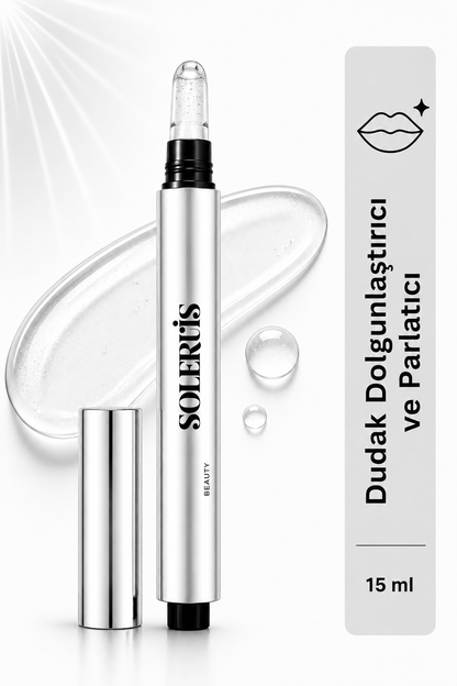 Dudak Dolgunlaştırıcı Lip Plumper Jel Cam Parlaklığı Etkili Şeffaf Yapışkanlık Hissi Bırakmayan Formül Silikon Uçlu 15 ml