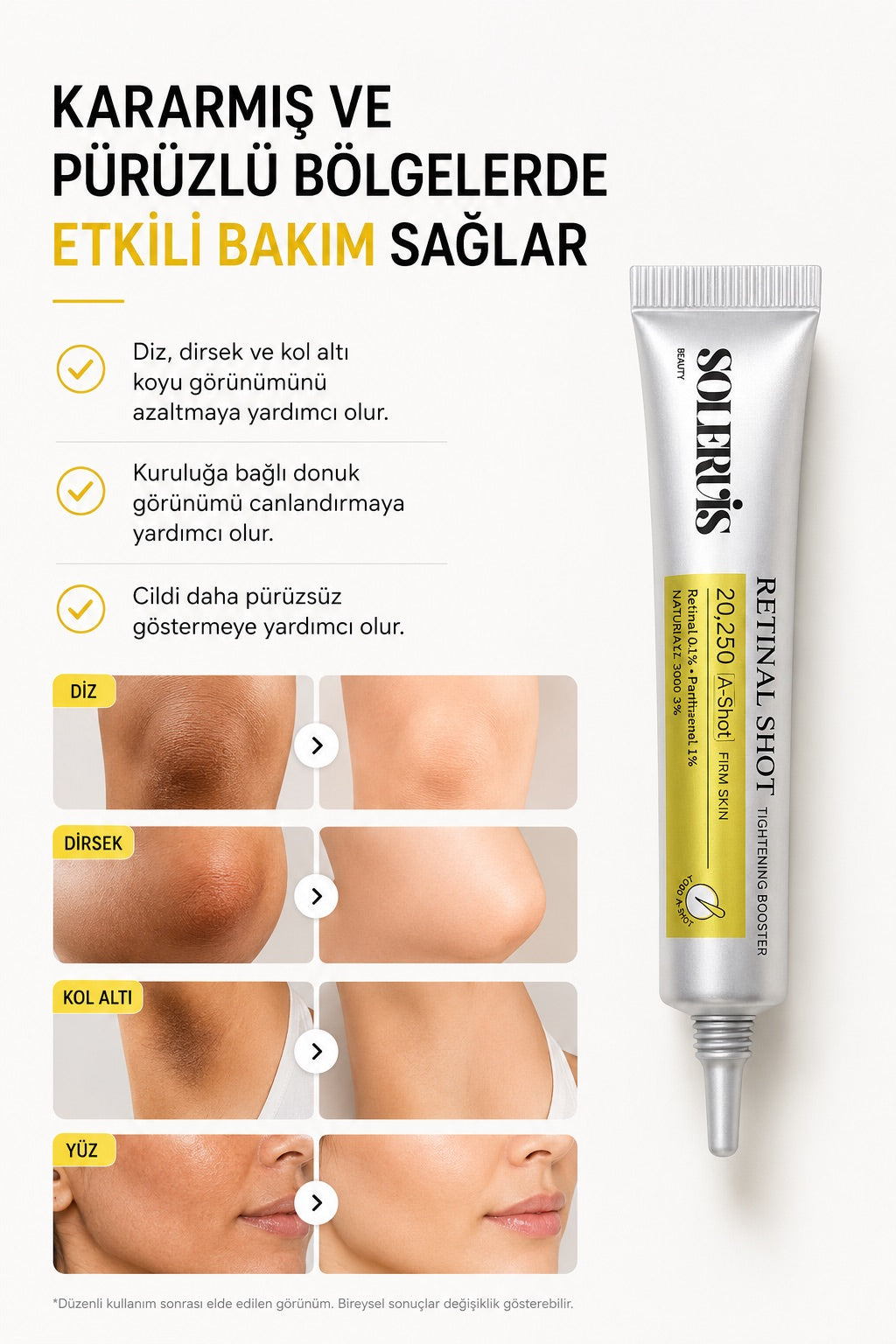 Retinal Shot Kırışıklık Karşıtı Sıkılaştırıcı Bakım Kremi %0,1 Retinal %3 Matrixyl 15 ml